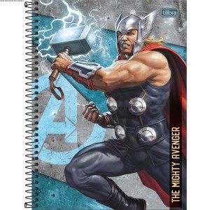 Caderno 10 Matérias Universitário Espiral Vingadores Thor - Tilibra