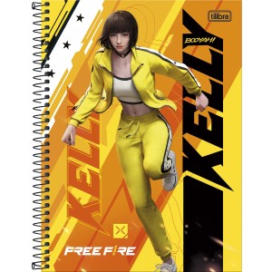 Caderno 10 Matérias Universitário Espiral Free Fire - Tilibra