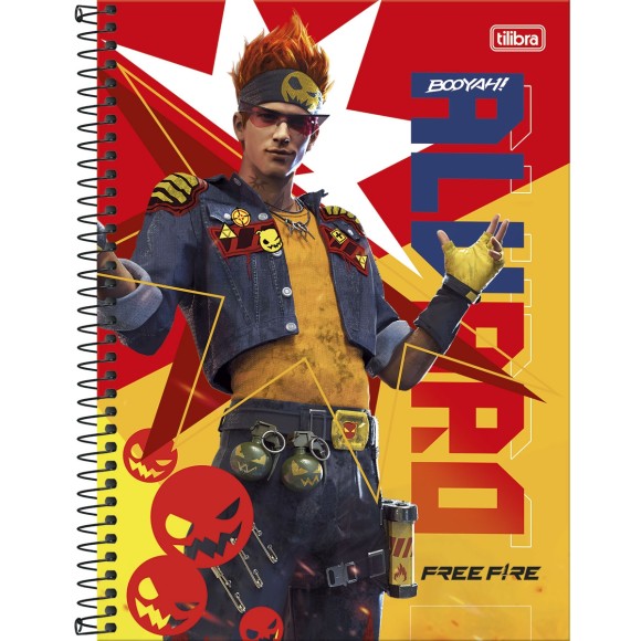 Caderno 10 Matérias Universitário Espiral Free Fire - Tilibra