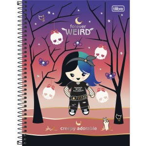 Caderno 10 Matérias Universitário Espiral Plush Poison - Tilibra