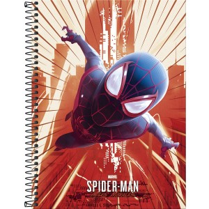 Caderno 1 Matéria Universitário Espiral Homem Aranha Miles Morales Game Verse - Tilibra