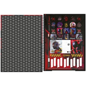 Caderno 10 Matérias Universitário Espiral Homem Aranha Game Verse Miles Morales - Tilibra