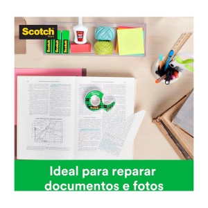 Fita Mágica Adesiva Scotch 12mm x 10m 2 Rolos com Suporte  - 3M