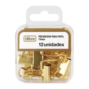 Prendedor Dourado para Papel - 19mm - Tilibra