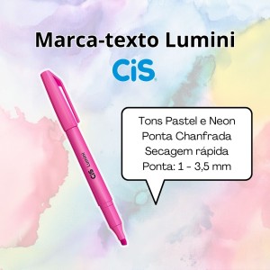 Caneta Marca-Texto Lumini Rosa Neon - Cis