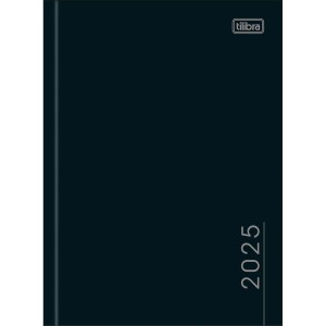 Agenda Costurada Diária 12,3 x 16,6 cm Pepper Preta 2025 - Tilibra