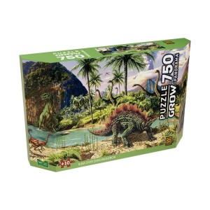 Quebra-cabeça 750 peças Panorama Ilha dos Dinossauros - Grow
