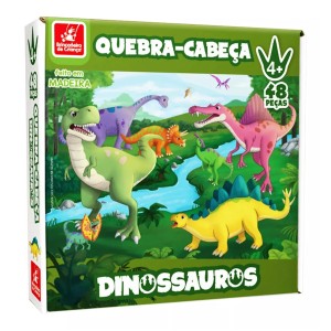 Quebra-cabeça 48 Peças Madeira Dinossauros - Brincadeira de Criança