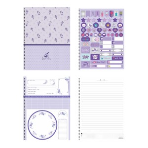 Caderno 1 Matéria Universitário Espiral Lavander Sortido - Animativa
