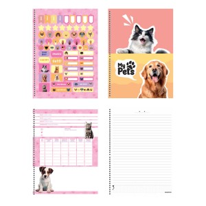 Caderno 1 Matéria Universitário Espiral My Pets - Animativa
