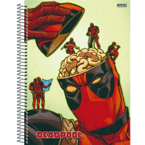 Caderno 10 Matérias Universitário Espiral Deadpool - São Domingos
