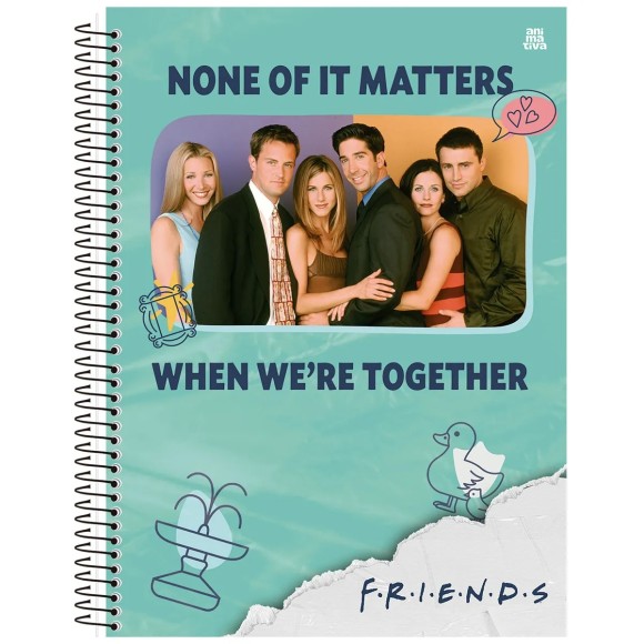 Caderno 1 Matéria Universitário Espiral Friends - Animativa