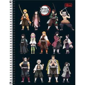 Caderno 1 Matéria Universitário Espiral Demon Slayer - Tilibra