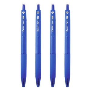 Caneta Esferográfica Azul BP-1 RT 1.0mm Retrátil Pilot – Kit com 4 Unidades
