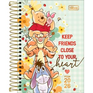 Agenda Espiral Diária 12,9 x 18,7 cm Pooh 2026 Sortida