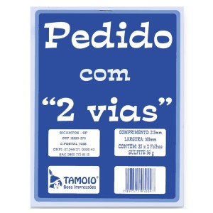 Pacote c/ 20 unidades - Pedido Médio 1/18 2 vias - Tamoio