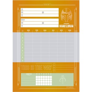 Caderno 10 Matérias Universitário Espiral Star Wars The Mandalorian - Jandaia
