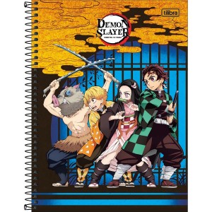 Caderno 10 Matérias Universitário Espiral Demon Slayer - Tilibra