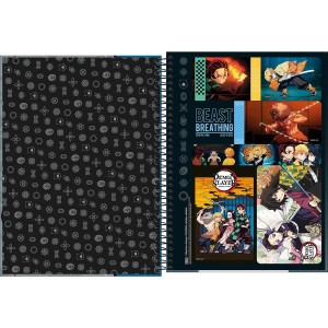 Caderno 10 Matérias Universitário Espiral Demon Slayer - Tilibra
