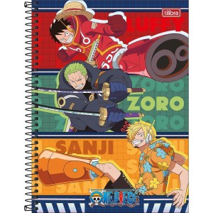 Caderno 1 Matéria Universitário Espiral One Piece - Tilibra