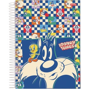 Caderno 10 Matérias Universitário Espiral Looney Tunes - Jandaia