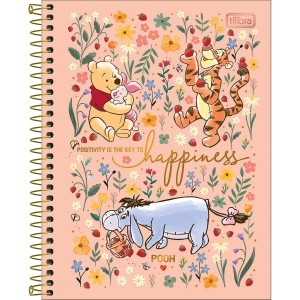 Caderno COLEGIAL 10 Matérias Espiral Pooh - Tilibra