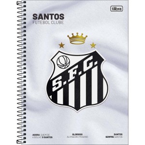 Caderno 10 Matérias Universitário Espiral Santos FC - Tilibra
