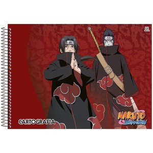 Caderno Naruto Cartografia e Desenho 60 folhas Espiral - Animativa