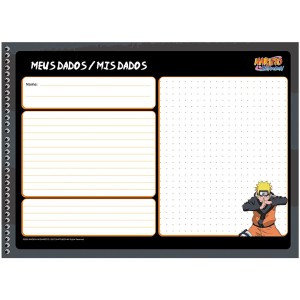 Caderno Naruto Cartografia e Desenho 60 folhas Espiral - Animativa