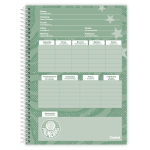 Caderno 10 Matérias Universitário Espiral Palmeiras - Credeal