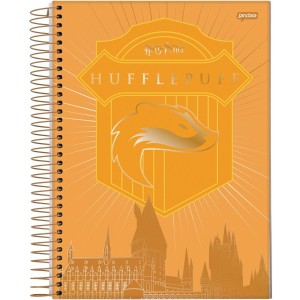 Caderno 10 Matérias Universitário Espiral Harry Potter Lufa-Lufa - Jandaia