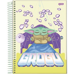 Caderno 1 Matéria Universitário Espiral Grogu - Jandaia