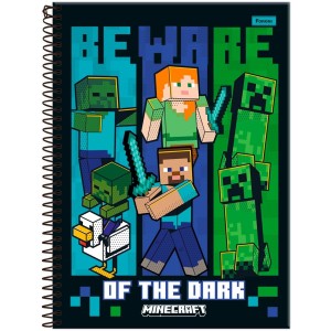 Caderno 1 Matéria Universitário Espiral Minecraft - Foroni