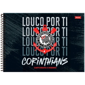 Caderno Corinthians Cartografia e Desenho 80 Folhas - Foroni