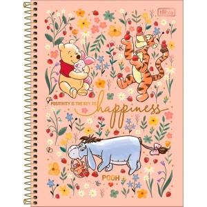 Caderno 16 Matérias Universitário Espiral Pooh - Tilibra