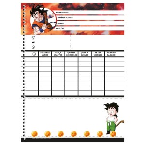 Caderno 10 Matérias Universitário Espiral Dragon Ball Z - Animativa