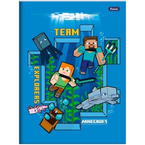 Caderno Brochurão Capa Dura Minecraft 80 Folhas - Foroni