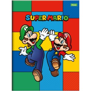 Caderno Brochurão Capa Dura Super Mario 80 Folhas - Foroni