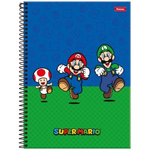 Caderno 1 Matéria Universitário Espiral Super Mario - Foroni