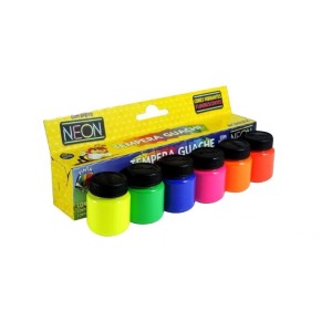Tinta Guache Com Efeito Neon 6 Cores - Acrilex