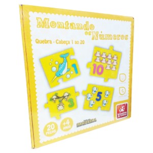Montando Os Números - Quebra-cabeça 1 ao 20 - 20 Peças - Brincadeira de Criança