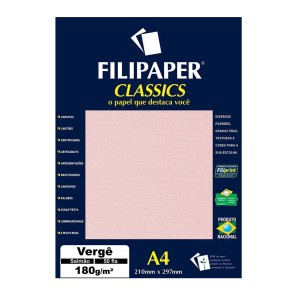 Papel Especial Vergê Salmão A4 180g/m² - 50 Folhas - Filipaper