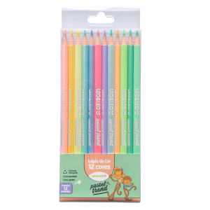 Lápis de Cor 12 Cores Pastel Trend - Leo&Leo