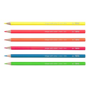 Lápis de Cor 6 Cores Neon - Mega Soft Color - Tris