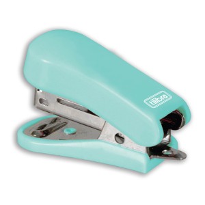 Kit com 3 Grampeadores 12 Folhas Mini com Extrator G101 - Aqua - Tilibra