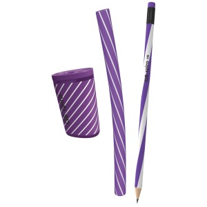 Kit Papelaria Trio Cis Spiro Lápis Borracha e Apontador (Roxo)