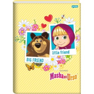 Caderno Brochura Universitário Capa Dura Masha e o Urso 80 folhas - Jandaia