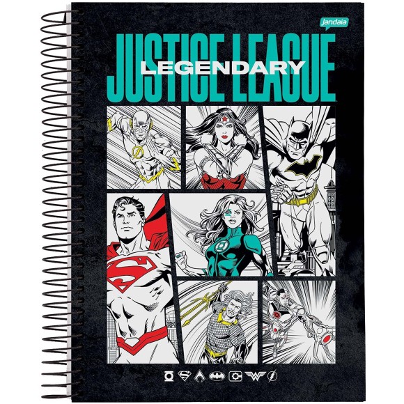Caderno 1 Matéria Universitário Espiral Liga da Justiça - Jandaia