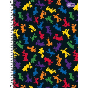 Caderno 1 Matéria Universitário Espiral Mickey Rainbow - Tilibra