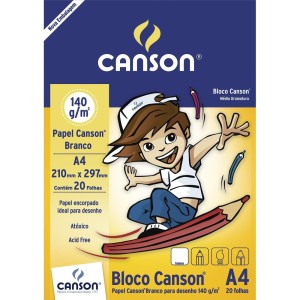 Bloco A4 Desenho Branco 140g/m² 20 Folhas - Canson